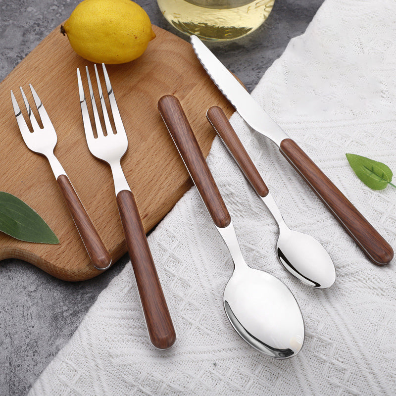 Avelena | Edelstahl Holzgriff Besteckset
