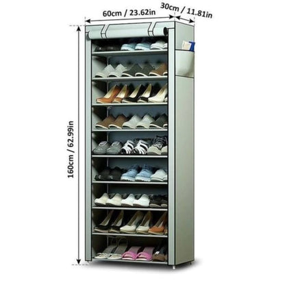 Avelena | 10-lagiger Reißverschluss-Schuhschrank