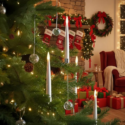 Avelena | LED Kerzen Set ohne Flamme für Weihnachtsbäume & festliche Dekorationen