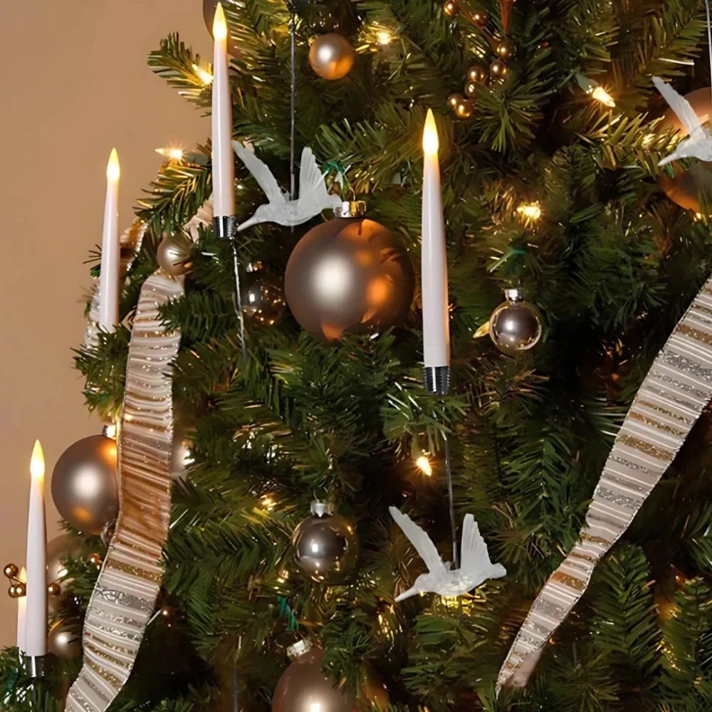 Avelena | LED Kerzen Set ohne Flamme für Weihnachtsbäume & festliche Dekorationen