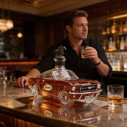 Avelena | Mustang Whiskey-Dekanter | 3D Glasdesign | Klar