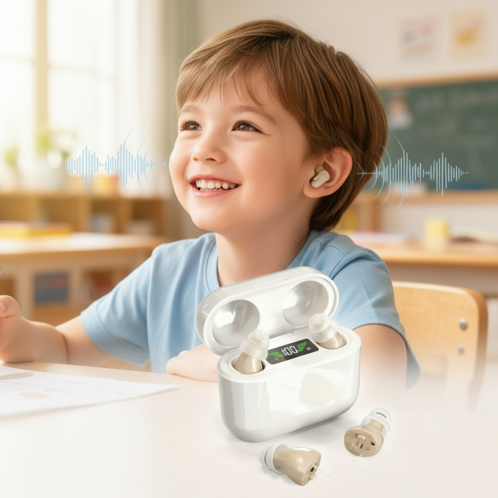 Avelena | HearPro ITC Hörsystem | Wiederaufladbare In-Ohr-Verstärker | Intelligente Geräuschreduzierung | Inkl. Ladebox