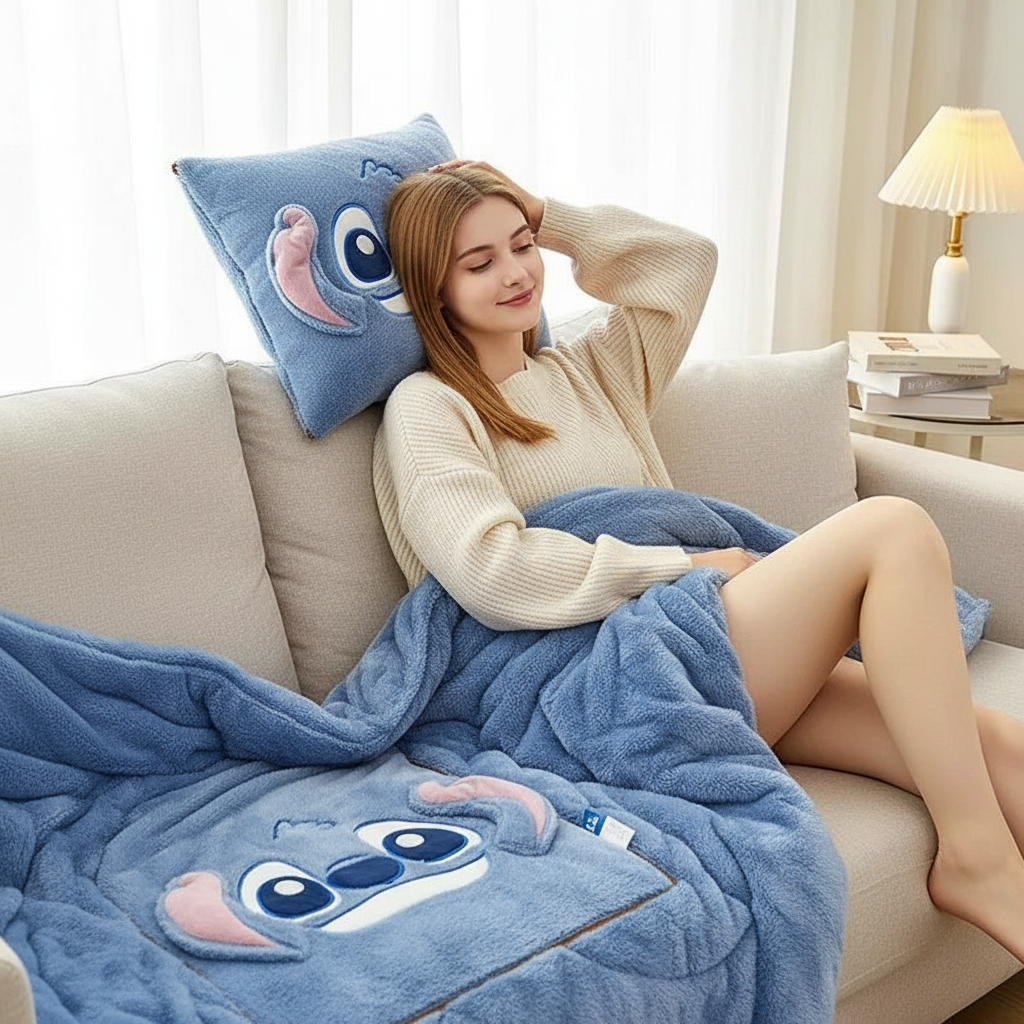 Avelena | CozyNest 2-in-1 Kissen & Decke | Plüschgewebe | Kompakt