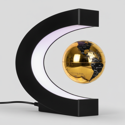 Avelena | Schwebende Globuslampe | Magnetische Levitation & LED Licht | C-Form