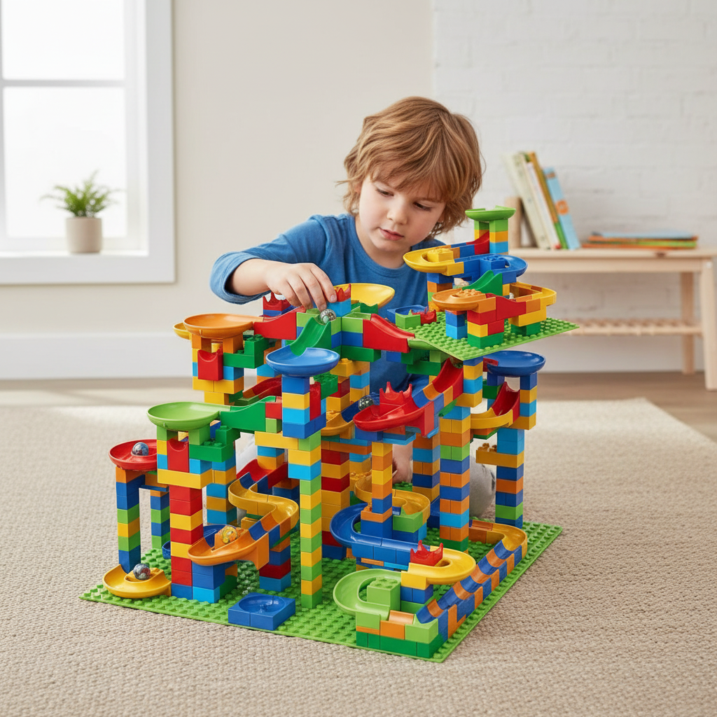 Avelena | Murmelbahn Konstruktionsspielzeug | Modulares Lernspiel | Kinder