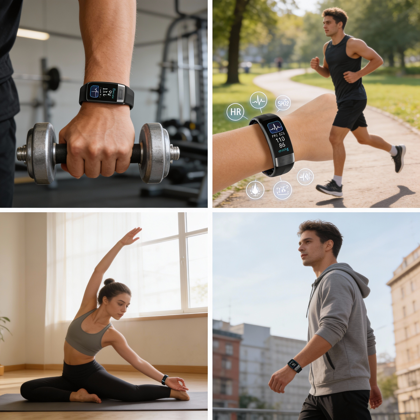 Avelena | P11 Plus Smart Bracelet | EKG & Herzgesundheit | IP67, Silikon
