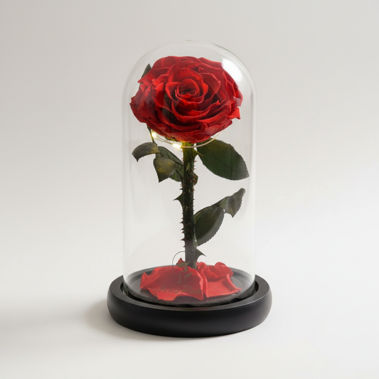 Avelena | Forever Rose in Glaskuppel | LED Beleuchtung | Blau