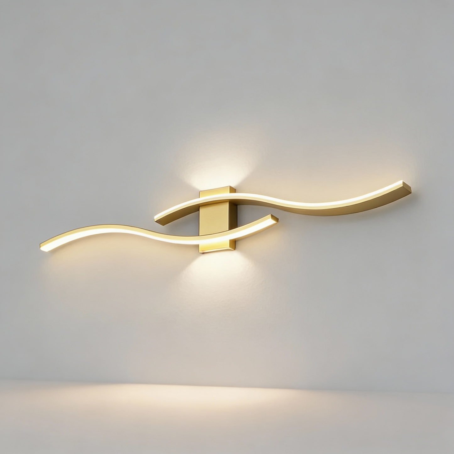 Avelena | Virella Wave LED Wandleuchte | Modernes Wellendesign | 60cm | Warmweiß | 90–260V | Metallgehäuse