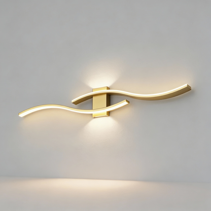 Avelena | Virella Wave LED Wandleuchte | Modernes Wellendesign | 60cm | Warmweiß | 90–260V | Metallgehäuse