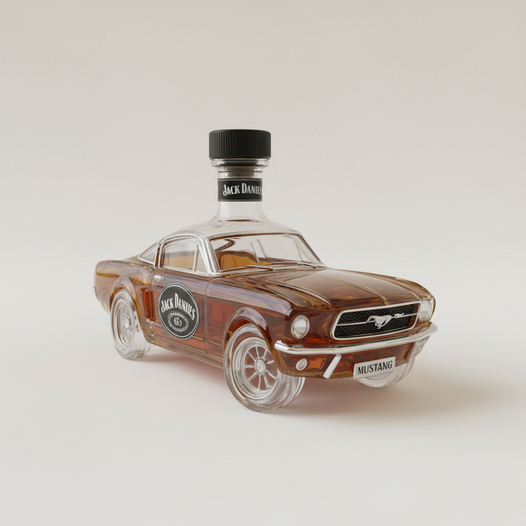 Avelena | Mustang Whiskey-Dekanter | 3D Glasdesign | Klar