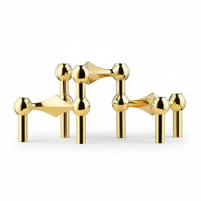 Avelena | Molekularer Metallkerzenhalter | Modular & Stapelbar | Chrom/Gold/Schwarz