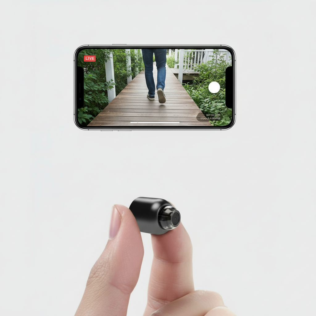 Avelena | NIGHTVIEW CAM | Kompakte WLAN-Überwachungskamera | 1080P Full HD | Infrarot-Nachtsicht | App-Anbindung | Inkl. Halterung