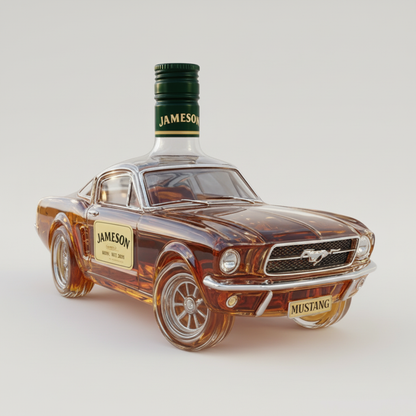 Avelena | Mustang Whiskey-Dekanter | 3D Glasdesign | Klar