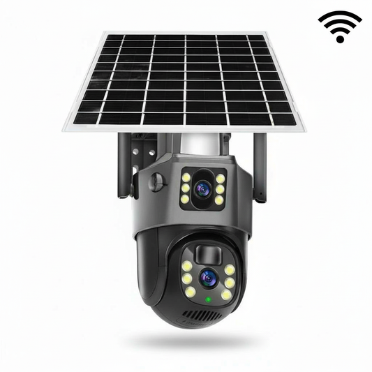 Avelena DualGuard Solar 4K | Outdoor Sicherheitskamera mit Dual-Lens & PTZ, Solar