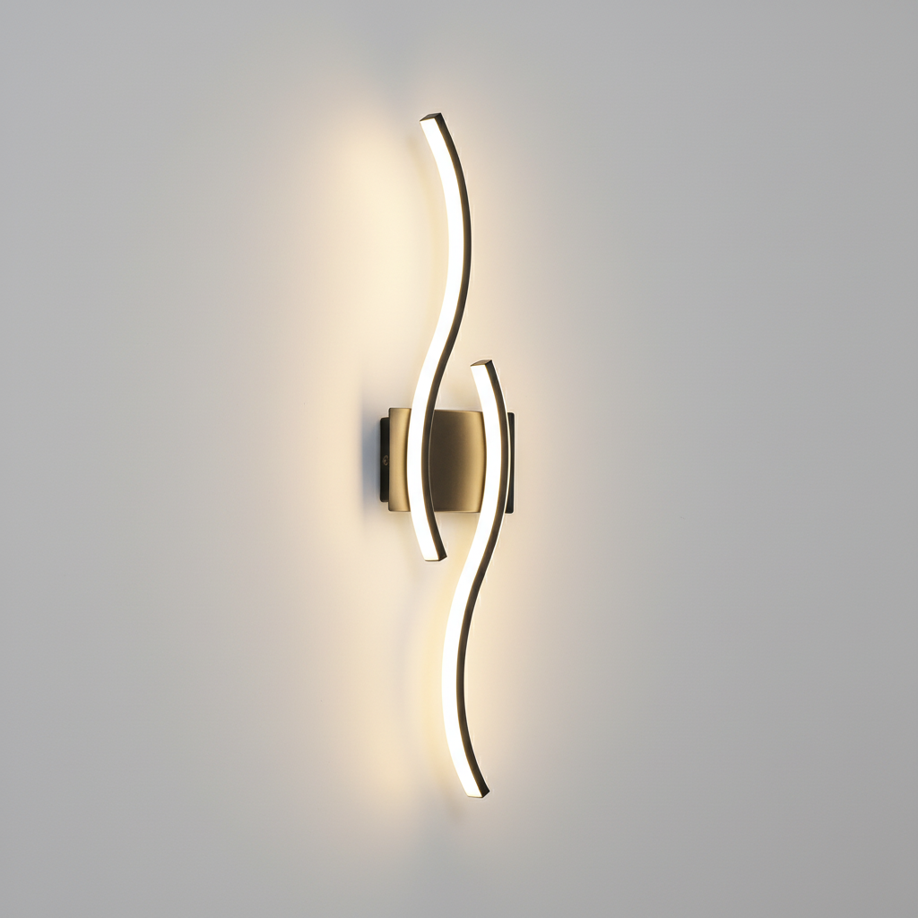 Avelena | Virella Wave LED Wandleuchte | Modernes Wellendesign | 60cm | Warmweiß | 90–260V | Metallgehäuse