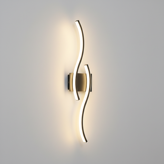 Avelena | Virella Wave LED Wandleuchte | Modernes Wellendesign | 60cm | Warmweiß | 90–260V | Metallgehäuse