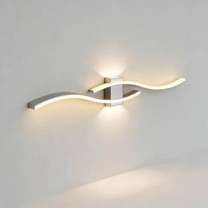 Avelena | Virella Wave LED Wandleuchte | Modernes Wellendesign | 60cm | Warmweiß | 90–260V | Metallgehäuse