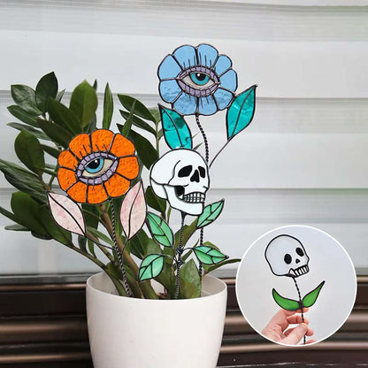 Avelena | Frühe Halloween Schädel Gefärbtes Glas Pflanze