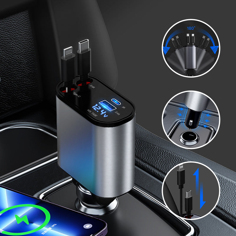Avelena | Einziehbares Autoladegerät（Typ C, iPhone）