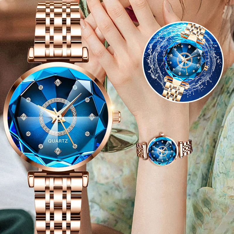 Avelena | Diamant Zifferblatt Damen Wasserdichte Uhr