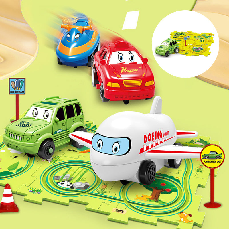 Avelena | Kinder Bildungs-Puzzle Spur Auto Spielset