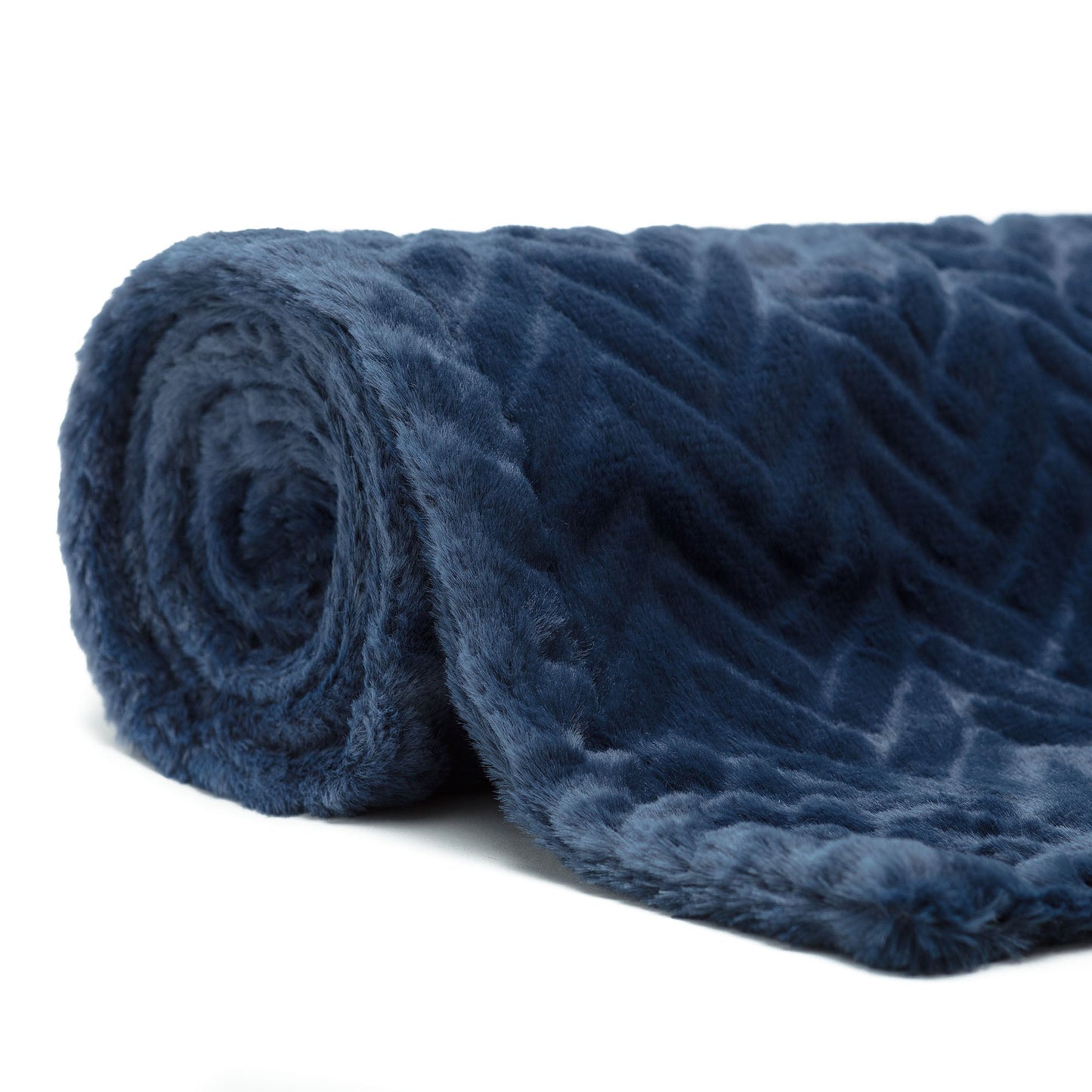 Avelena | Geprägter Fake Fur Geworfen Teppich