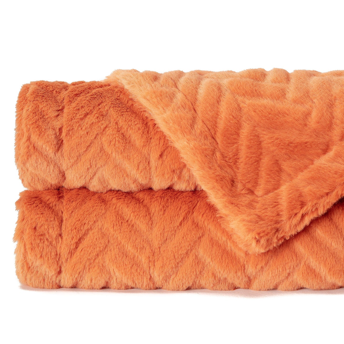 Avelena | Geprägter Fake Fur Geworfen Teppich