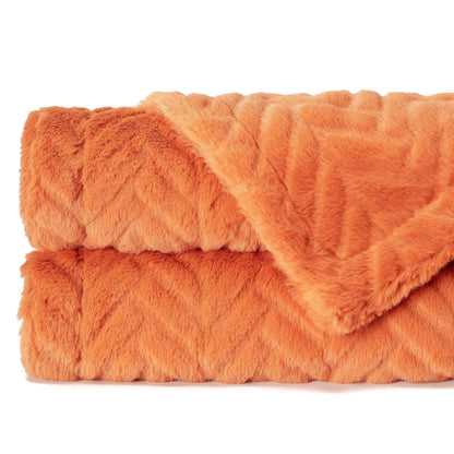 Avelena | Geprägter Fake Fur Geworfen Teppich