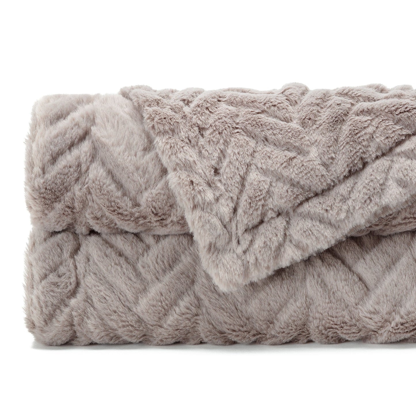 Avelena | Geprägter Fake Fur Geworfen Teppich