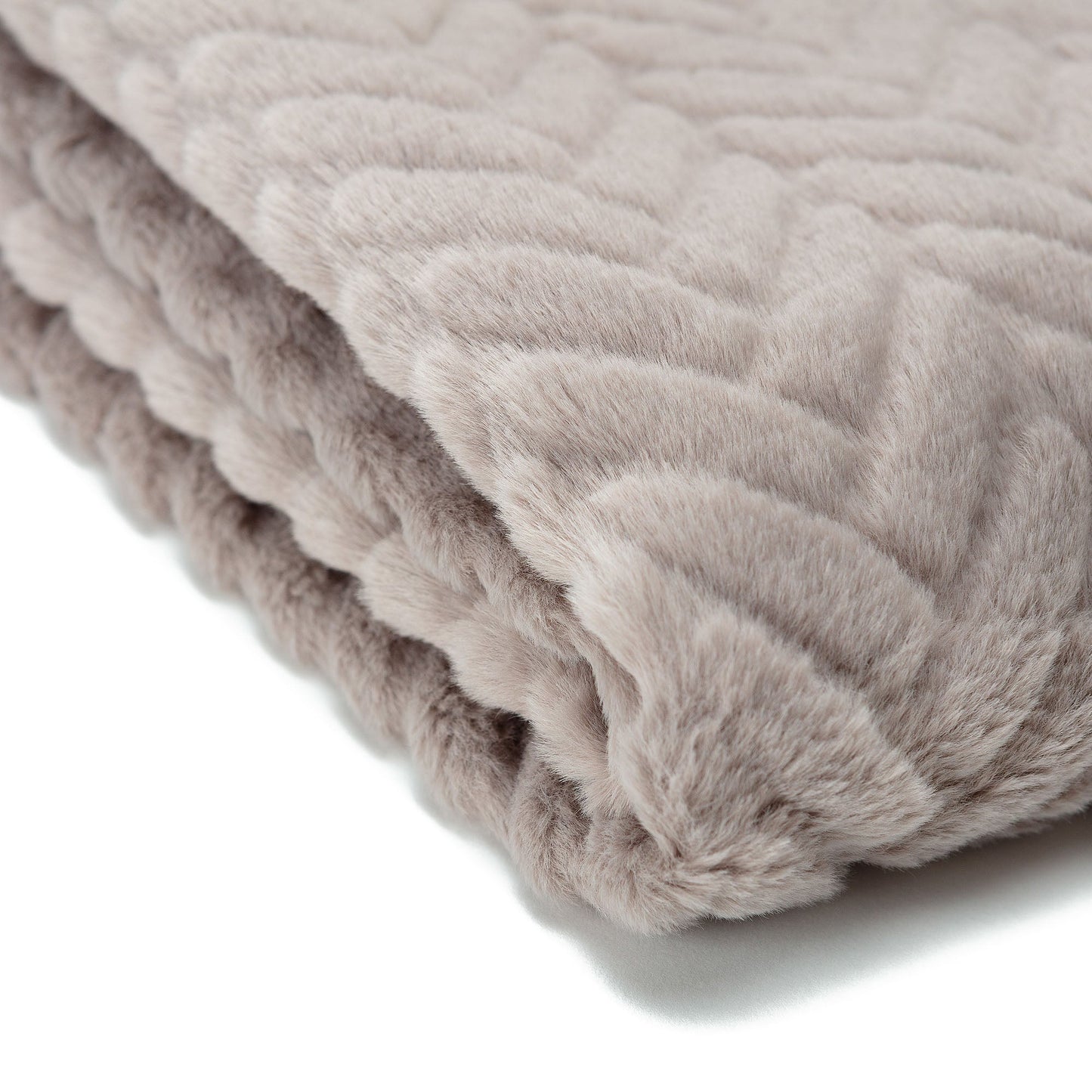 Avelena | Geprägter Fake Fur Geworfen Teppich