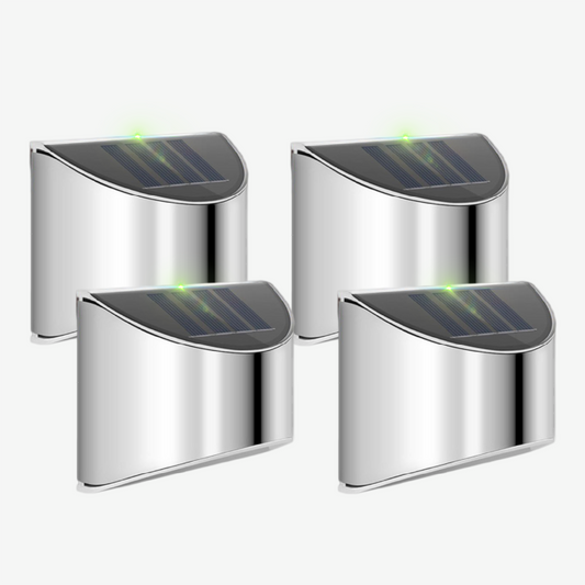 Avelena | Edelstahl Solar LED Außenwandlampe – Wetterfeste Automatische Gartenbeleuchtung