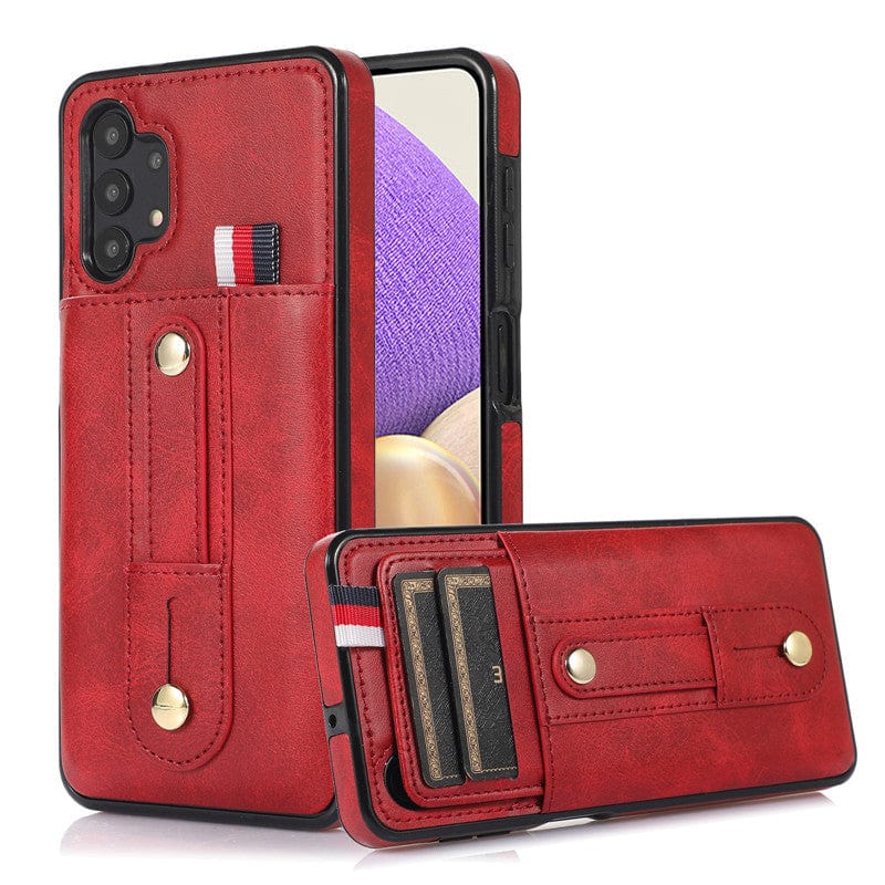 Avelena | Lederhülle mit Kartenhalter für Samsung Galaxy A