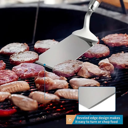 Avelena | Edelstahl-Küchenspatel mit Holzgriff