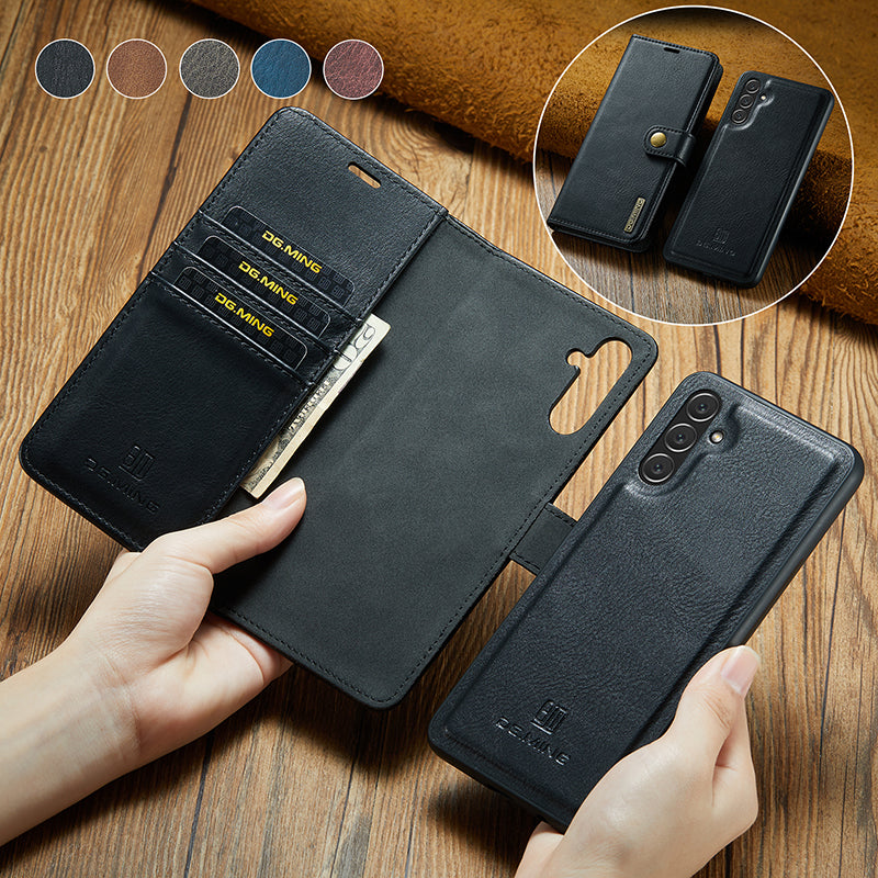 Avelena | 2 in 1 abnehmbare Flip-Ledertasche für Samsung Galaxy