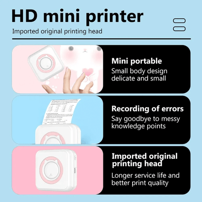 Avelena | Mini tragbarer mobiler Telefon-zu-Fotodrucker Sofort kleine Aufkleber Emoji-Bild Thermo-Bluetooth-Verbindung