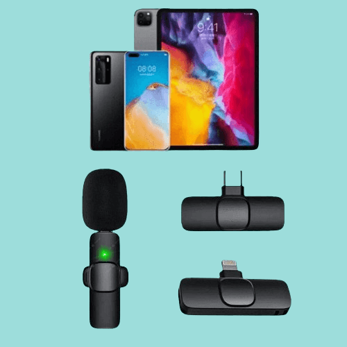 Avelena | Drahtloses Mini Miniatur Lavalier Ansteckmikrofon Tragbares kleines winziges Mic Mikrofon für Iphone