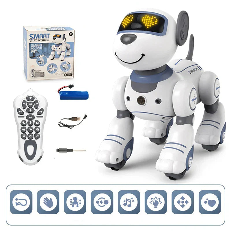Avelena | Roboter-Elektronikhund, Stunt-Hund, Sprachbefehl, programmierbarer Berührungssinn, Musiklied, Roboterhund für Kinderspielzeug