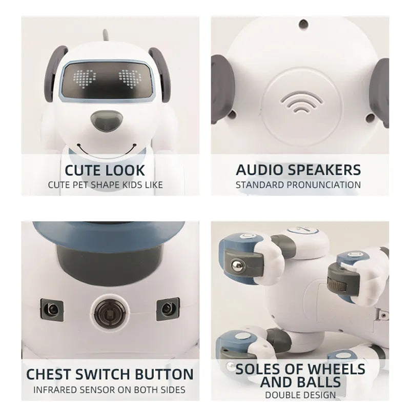 Avelena | Roboter-Elektronikhund, Stunt-Hund, Sprachbefehl, programmierbarer Berührungssinn, Musiklied, Roboterhund für Kinderspielzeug
