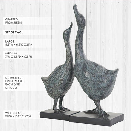 Avelena | Getragene Gans Skulptur, Set Von Zwei