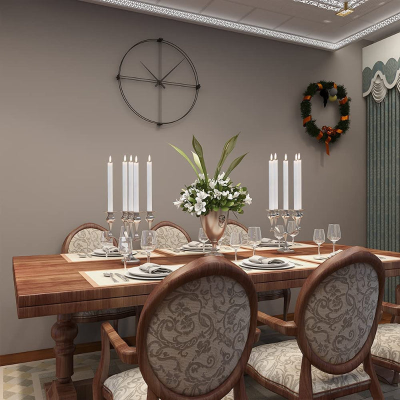 Avelena | Flammenlose flackernde Spitzkerzen mit 2 Fernbedienungen und Timer, echtes Wachs 3D Docht Licht Fensterkerzen batteriebetrieben, Weihnachtsheim Hochzeitsdeko