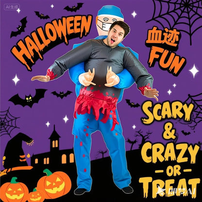 Avelena | Aufblasbares Halloween-Chirurgenkostüm mit Geist – Lustiges & Gruseliges Erwachsenen-Kostüm