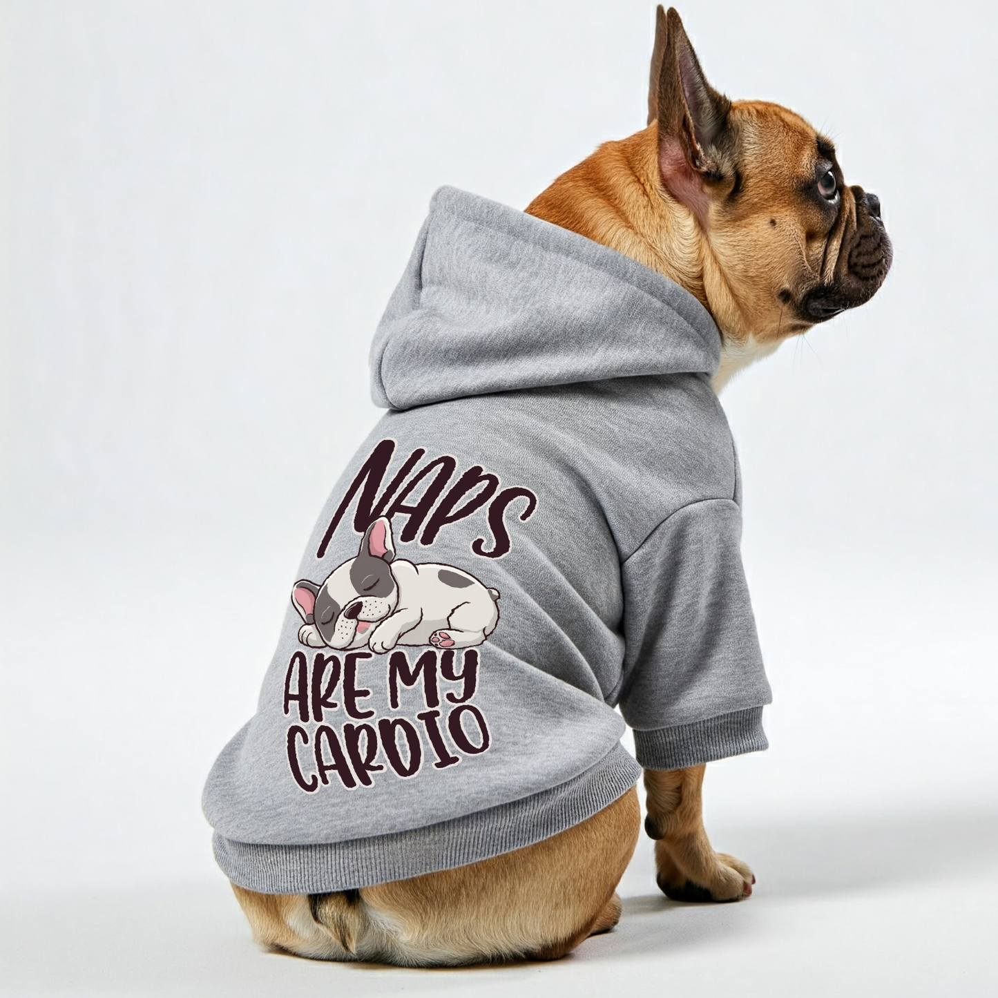 Avelena | Naps Sind Mein Cardio Personalisierte Französische Bulldoggen Hoodies Mit Lustigen Sprüchen Stylisch, Gemütlich Und Premium 100% Baumwolle