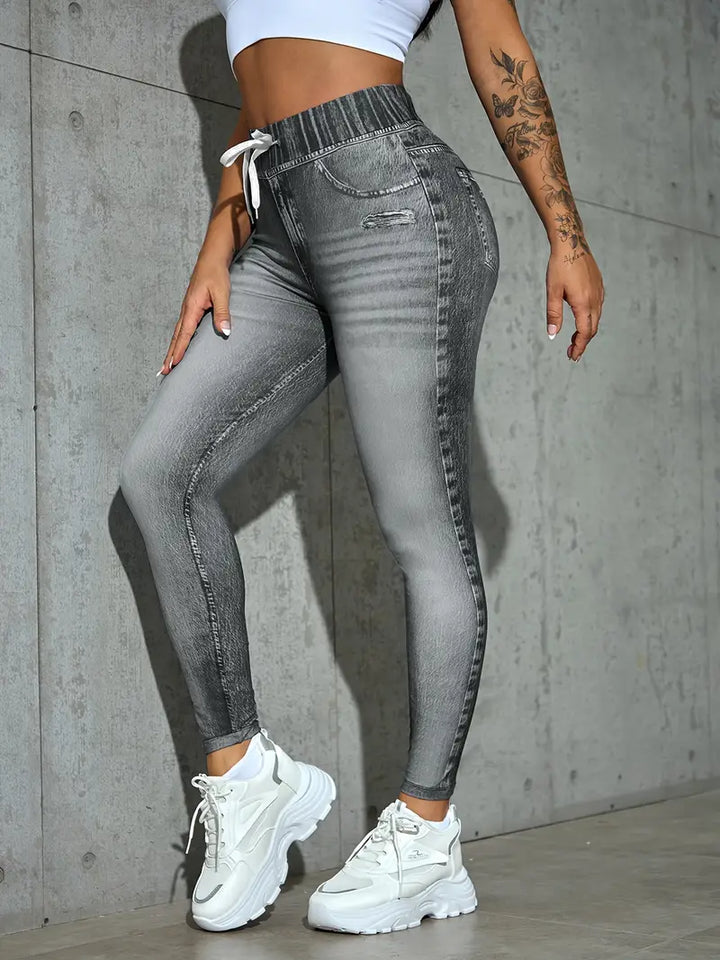 Denim full print modische stretchy skinny jeans