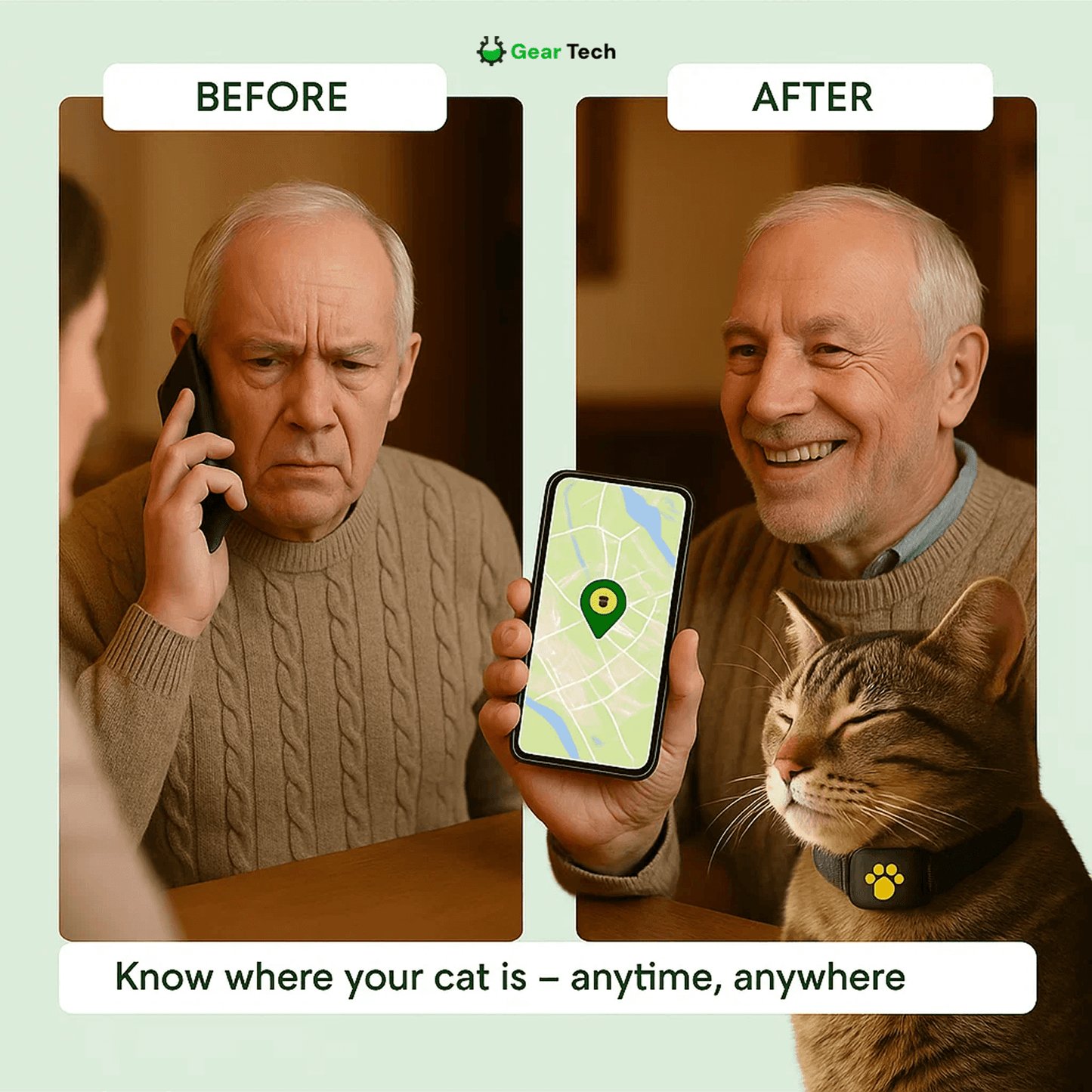 Avelena | #1 Finde GPS Katzen Tracker mit Echtzeit-Standort, wasserdichtem Design und Aktivitätsüberwachung für Sicherheit und Tracking von Haustieren