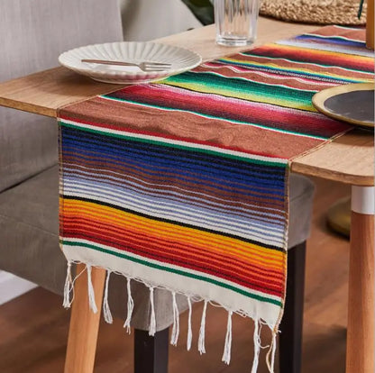 Avelena | Boho Vibrant Mexikanische Serape Decke