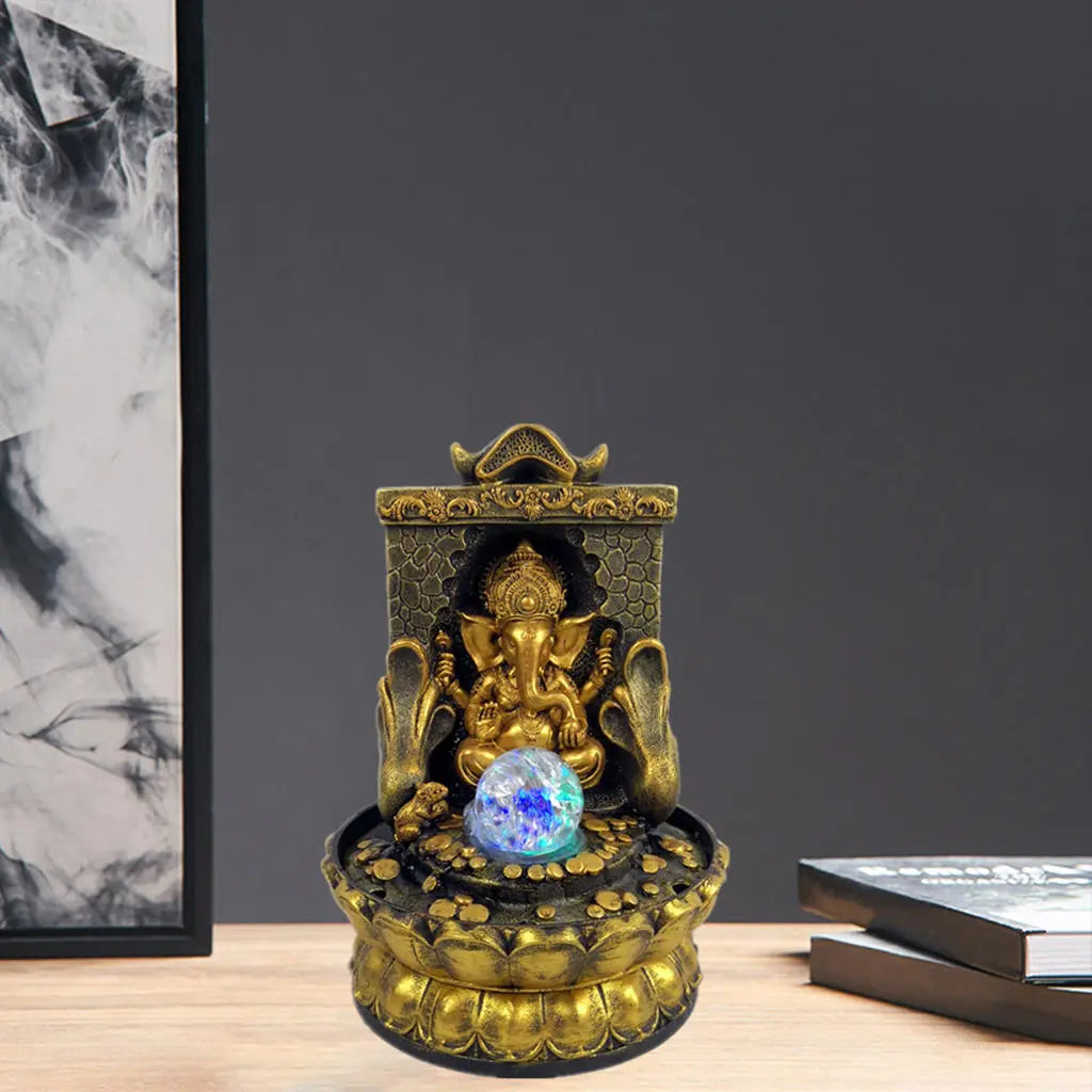 Avelena | Atemberaubende Ganesha-Statue mit LED-Innen-Wasserquelle