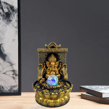Avelena | Atemberaubende Ganesha-Statue mit LED-Innen-Wasserquelle