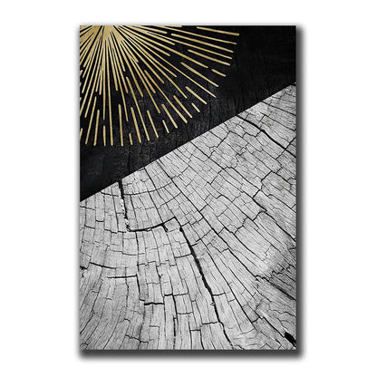 Avelena | Goldschwarz Drei Blumen Ringe Wandkunst Fine Art Leinwanddrucke Moderne Abstrakte Bilder für Urban Loft Luxuriöse Wohnzimmer Dekor