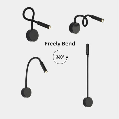 Avelena | Moderne Flexible LED-Lese-Wandlampe mit Schalter für Schlafzimmer und Studium - 1W/3W