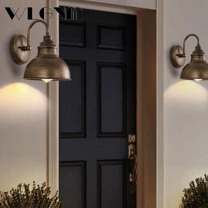 Avelena | Wasserdichte Retro Außen Garten Veranda Wandlampe: Vintage Eisen Wandleuchte für Gang, Treppe, Innenhof, Balkon, Villa